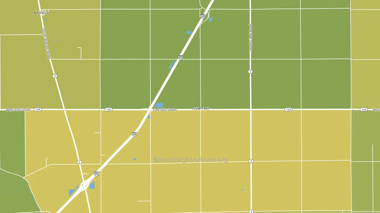 Plum Tree, IN block-group voter-turnout map