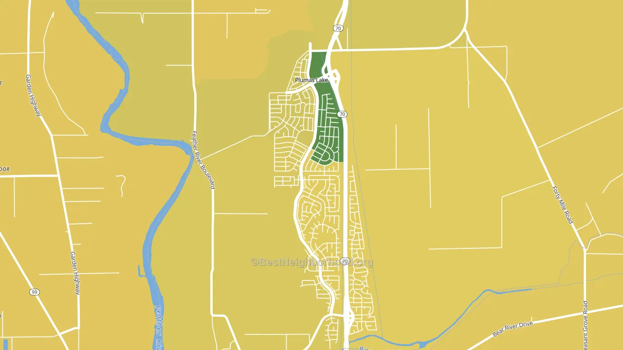 Plumas Lake, CA block-group voter-turnout map