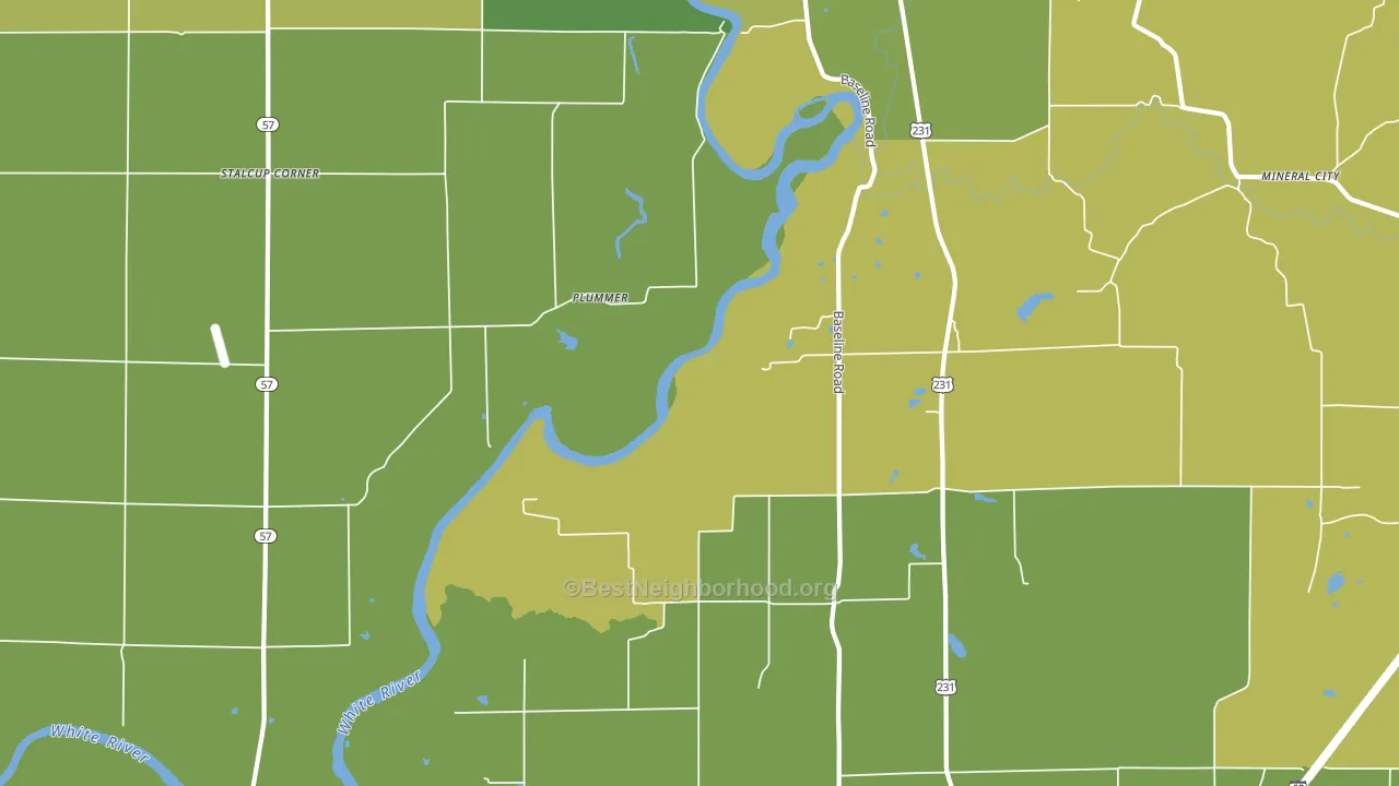 Plummer, IN block-group voter-turnout map
