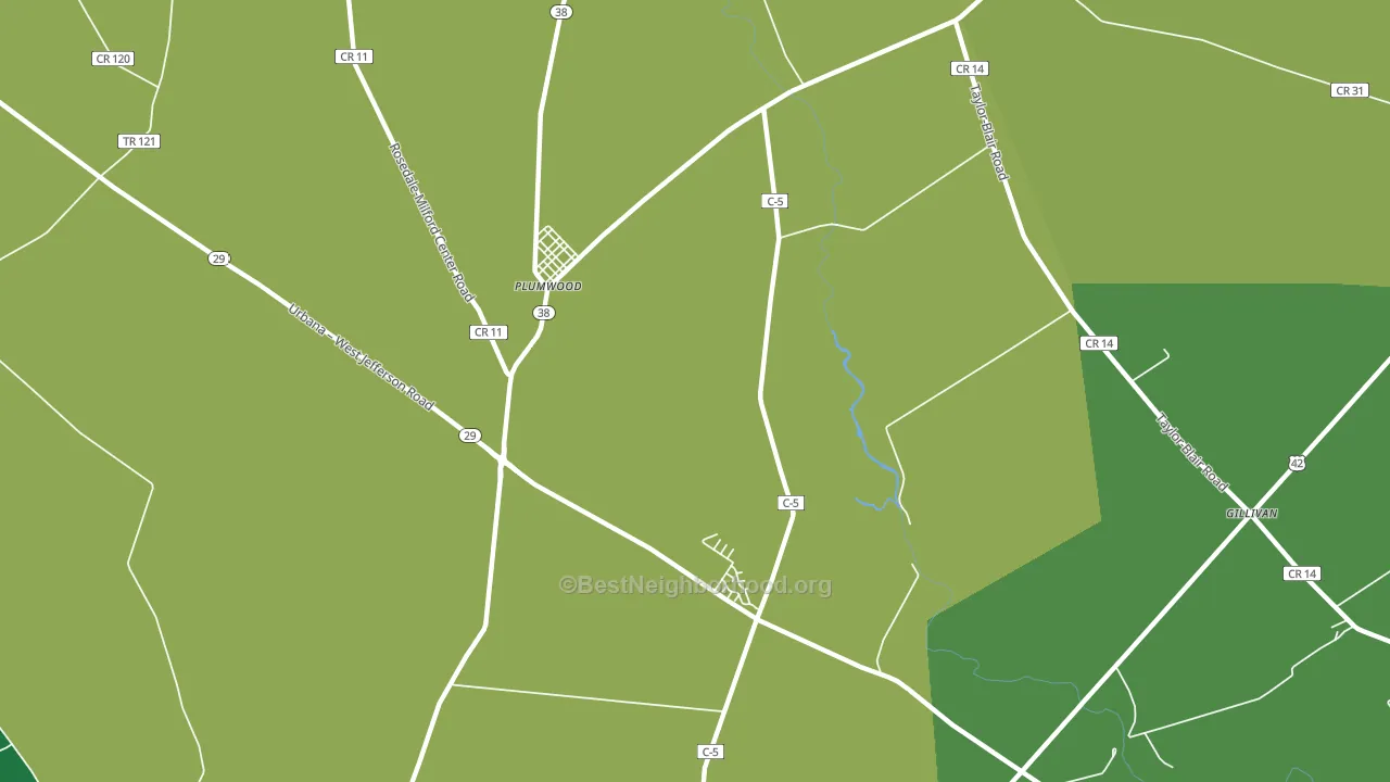 Plumwood, OH block-group voter-turnout map
