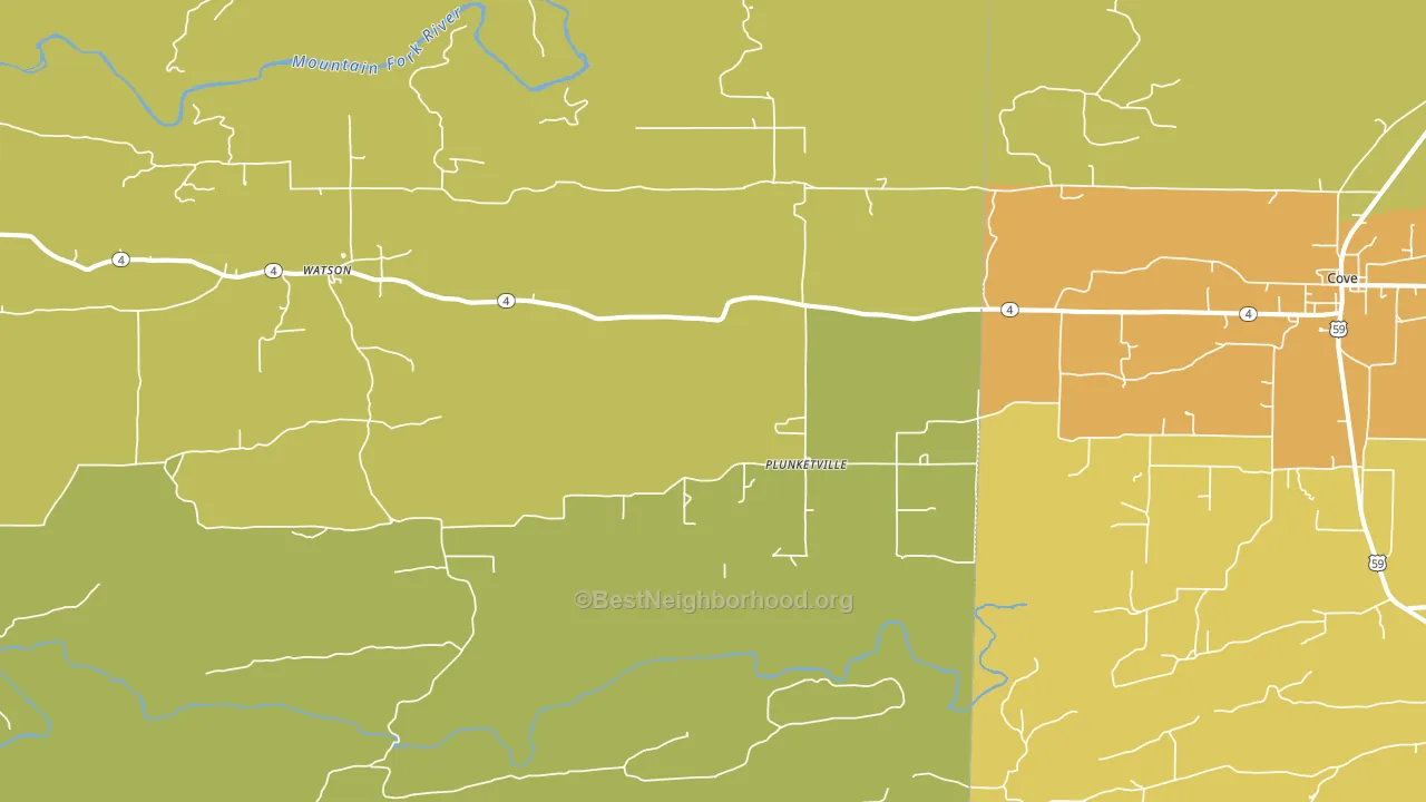 Plunketville, OK block-group voter-turnout map