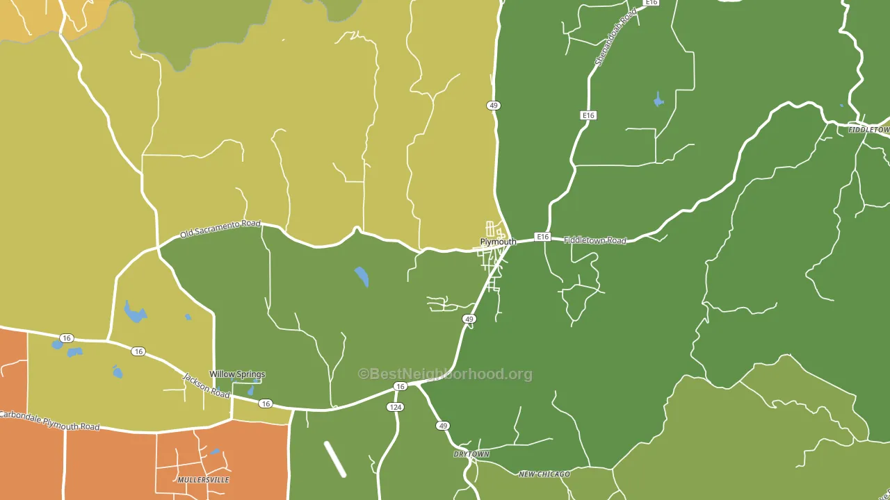 Plymouth, CA block-group voter-turnout map