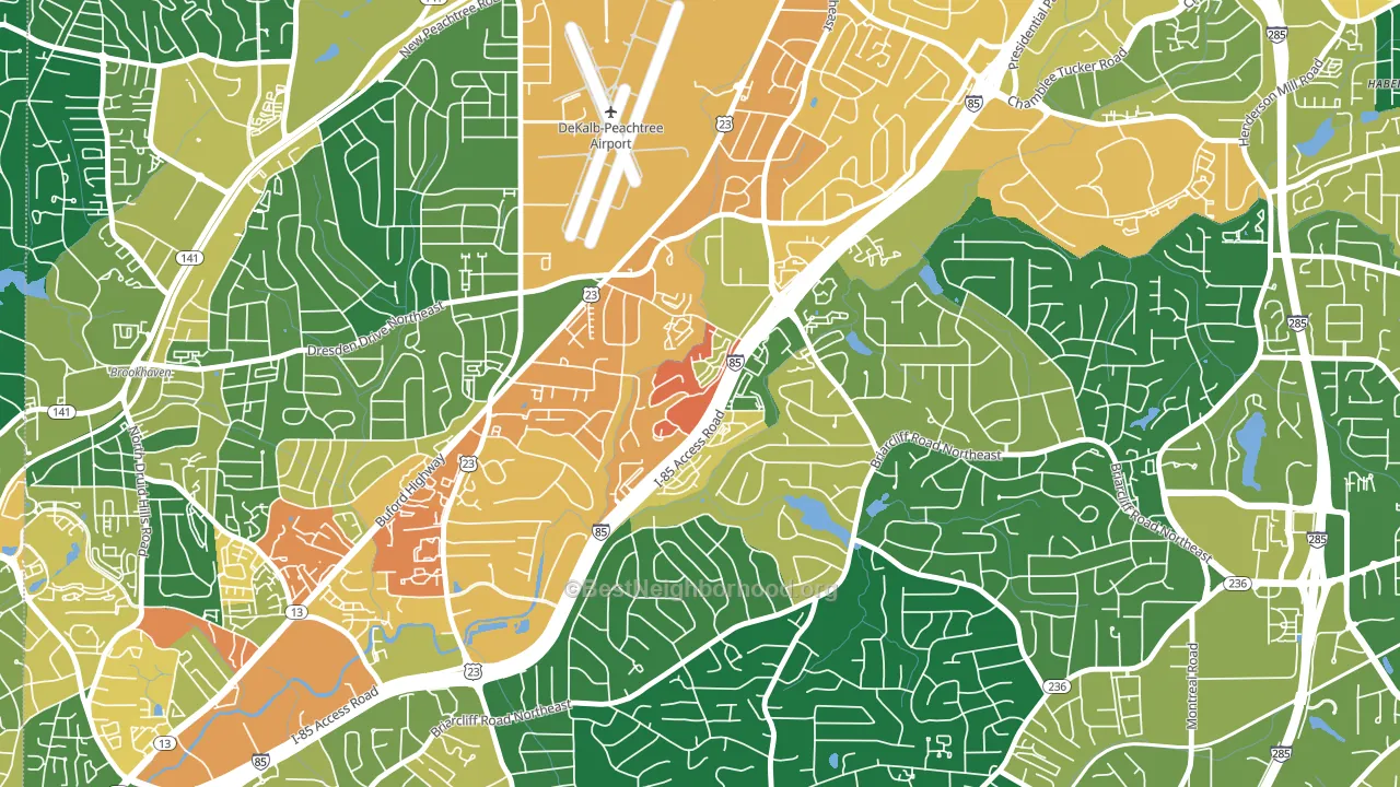 Plymouth Colony, Atlanta, GA block-group voter-turnout map