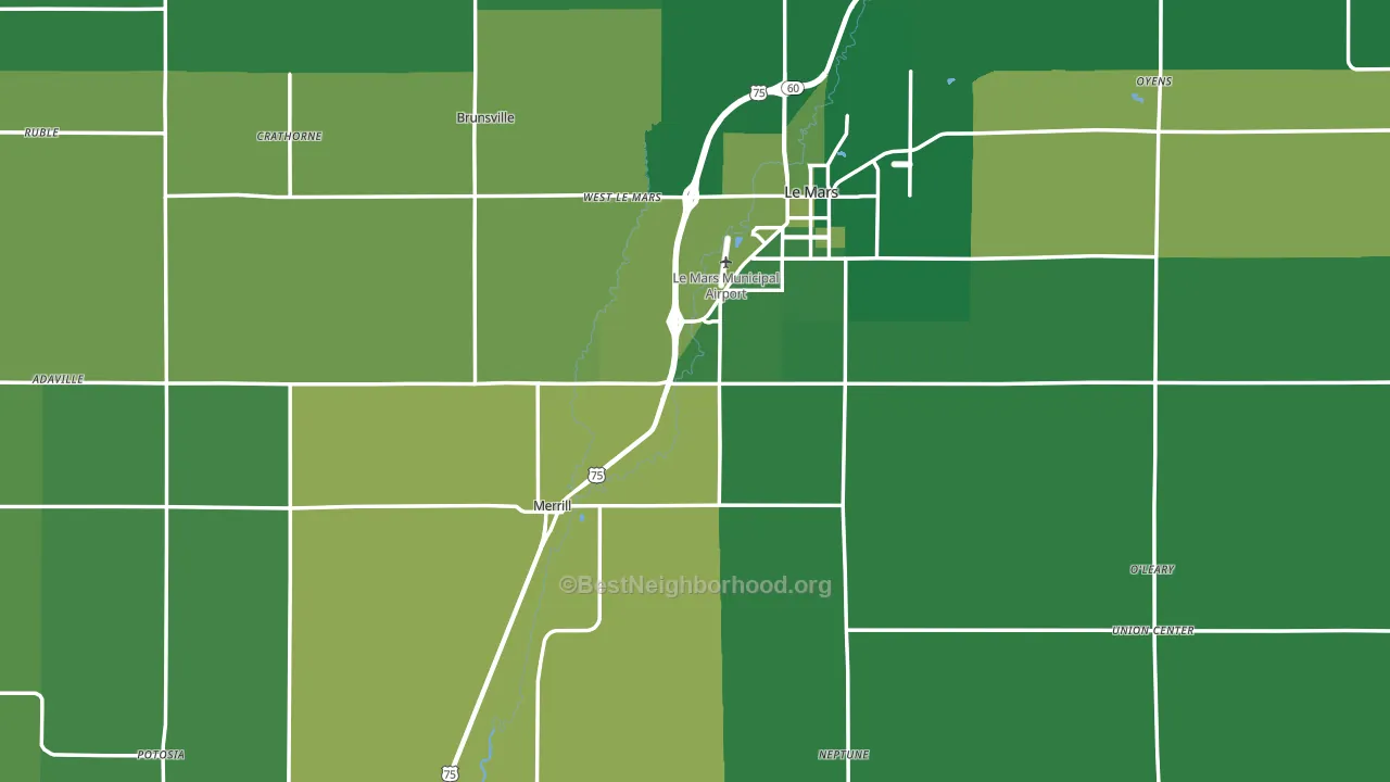 Plymouth County, IA block-group voter-turnout map