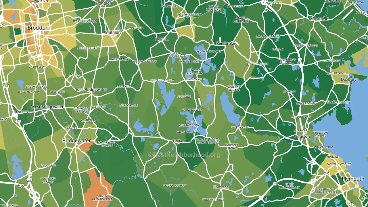 Plymouth County, MA block-group voter-turnout map