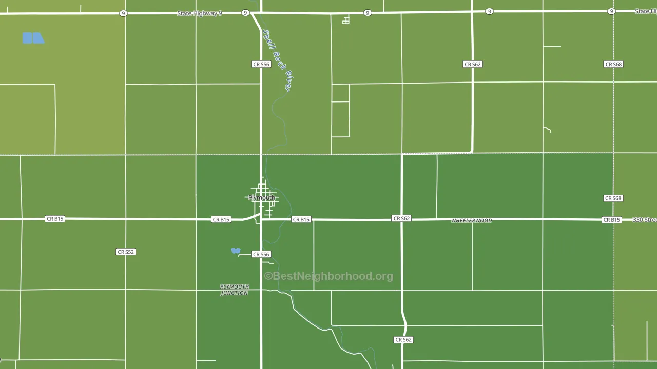 Plymouth, IA block-group voter-turnout map