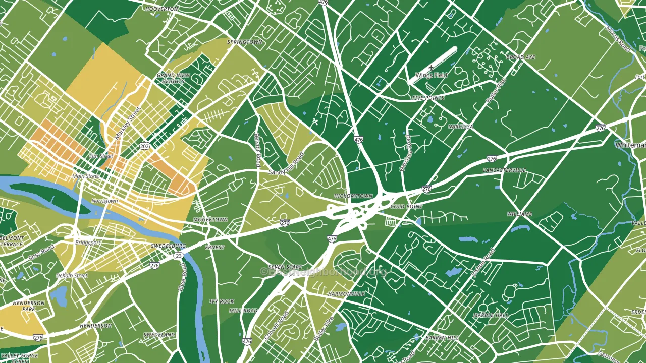 Plymouth Meeting, PA block-group voter-turnout map