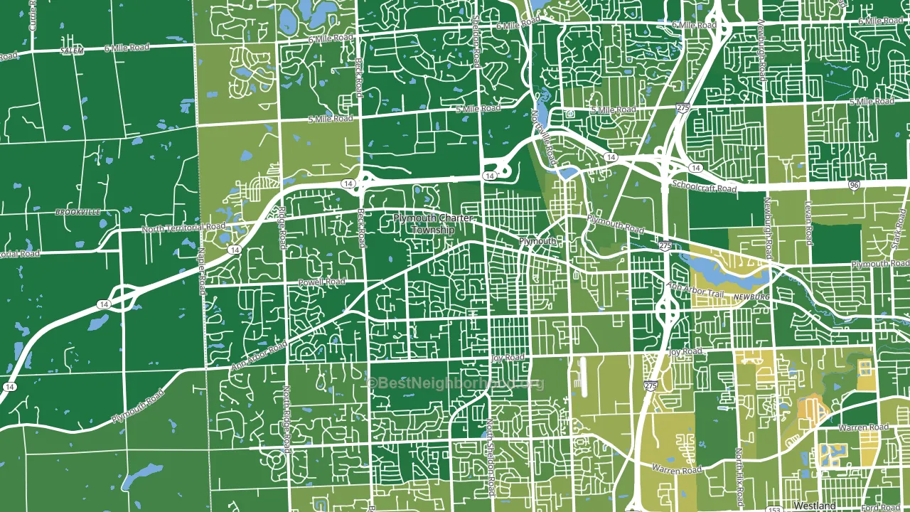 Plymouth, MI block-group voter-turnout map