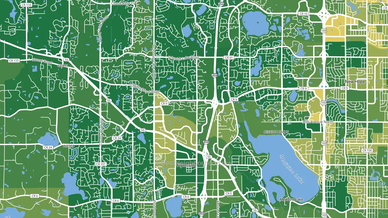 Plymouth, MN block-group voter-turnout map