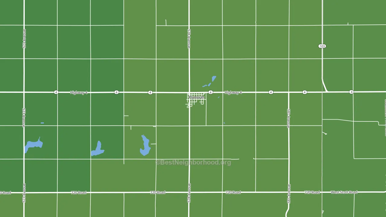 Plymouth, NE block-group voter-turnout map
