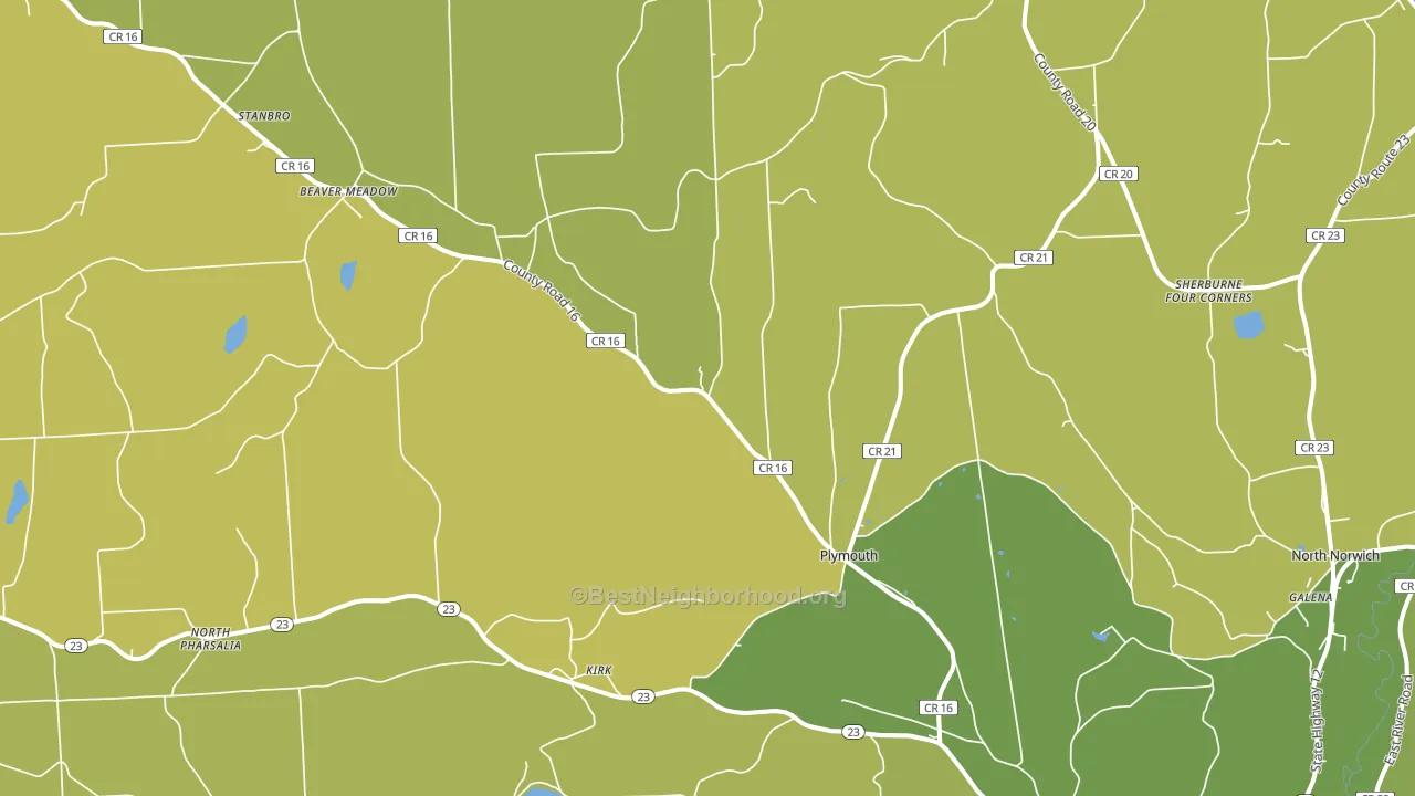 Plymouth, NY block-group voter-turnout map