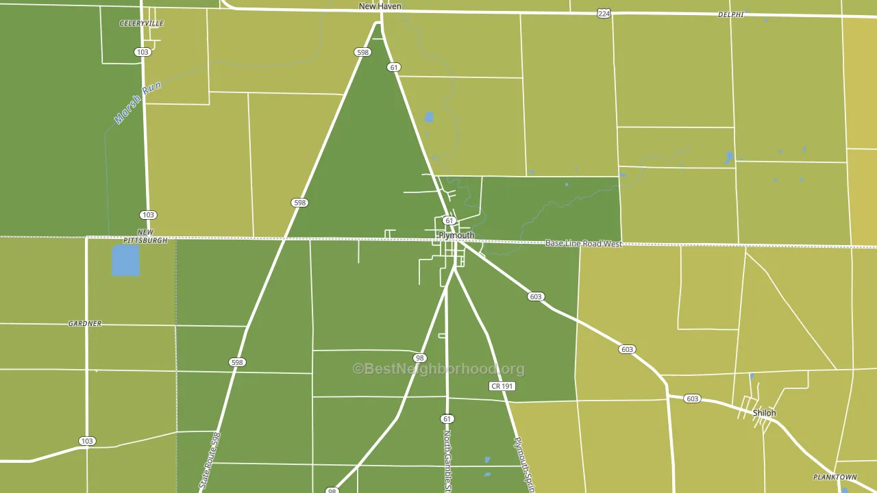 Plymouth, OH block-group voter-turnout map