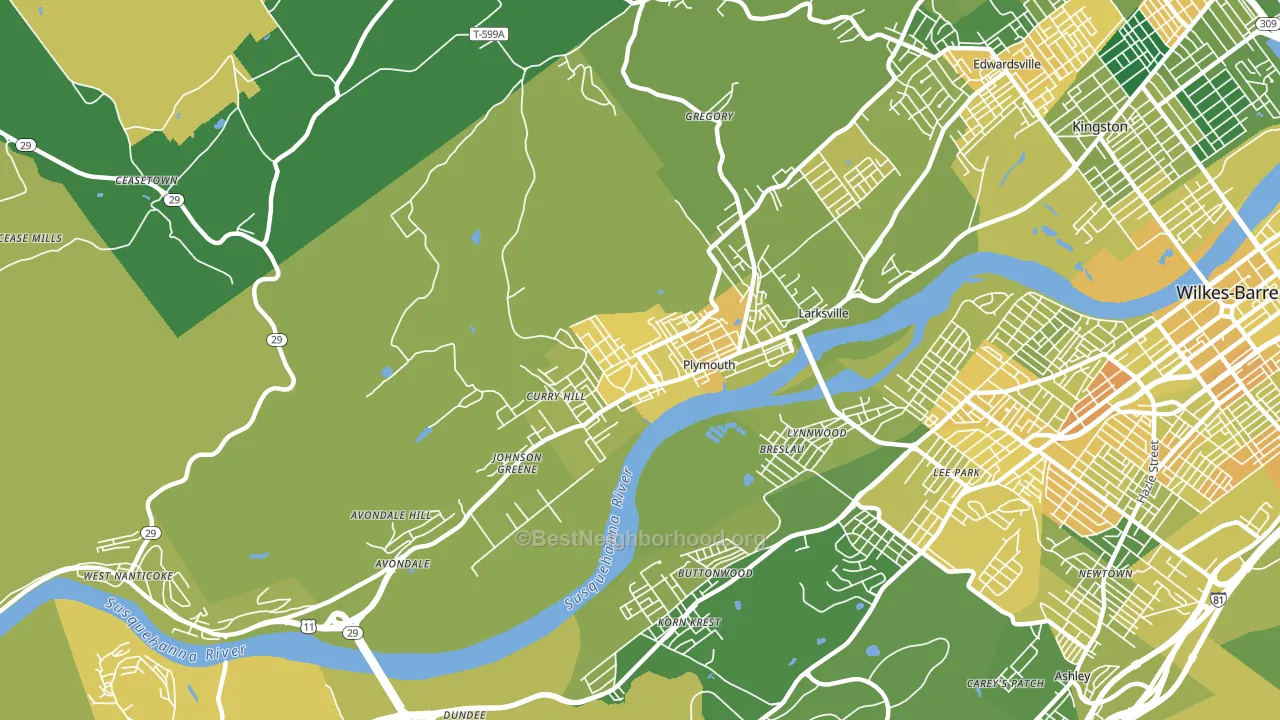Plymouth, PA block-group voter-turnout map