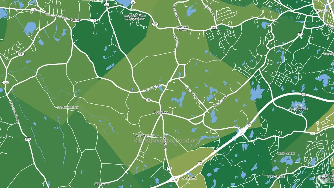 Plympton, MA block-group voter-turnout map