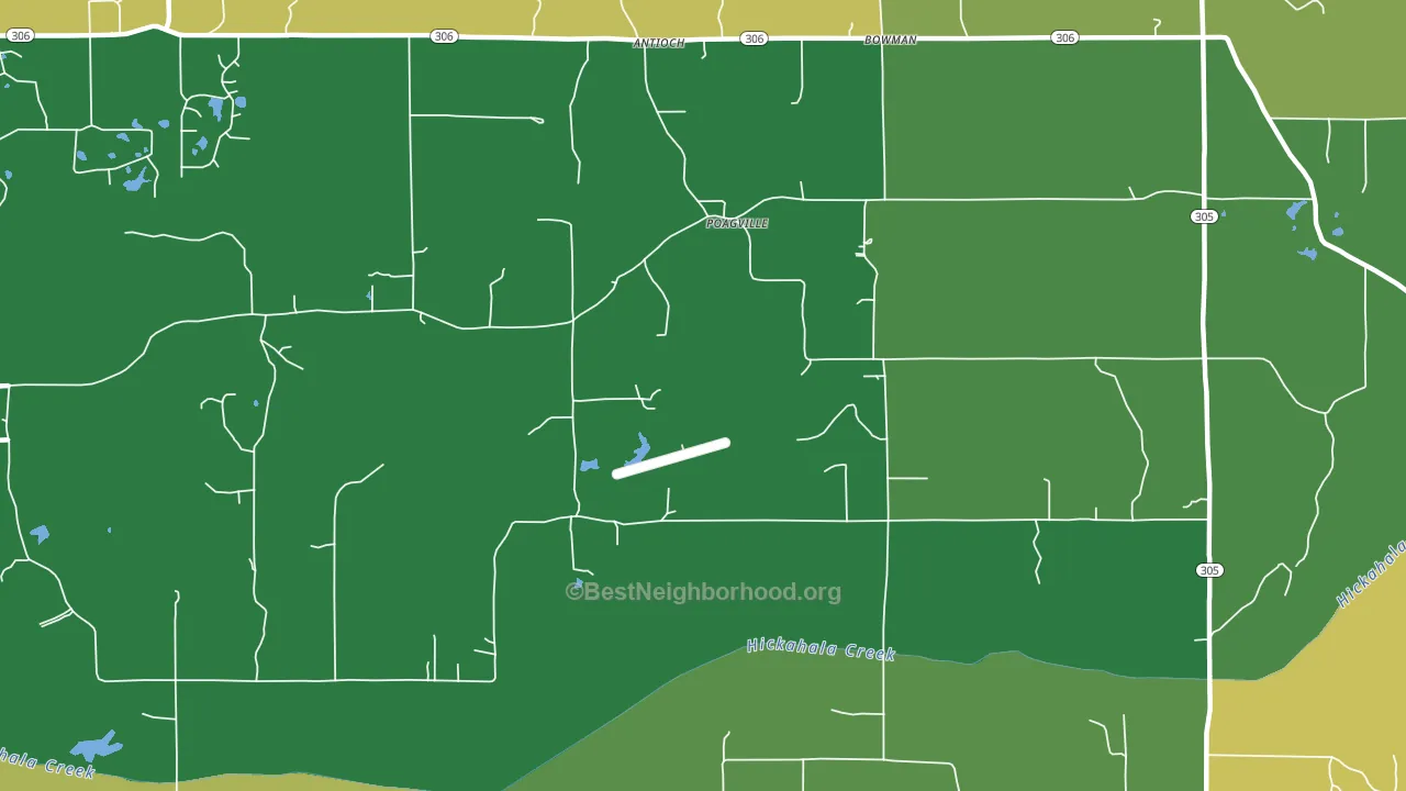 Poagville, MS block-group voter-turnout map