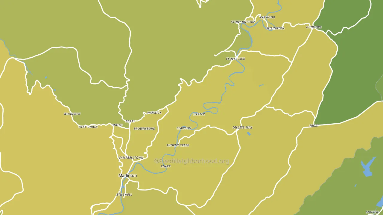 Pocahontas County, WV block-group voter-turnout map