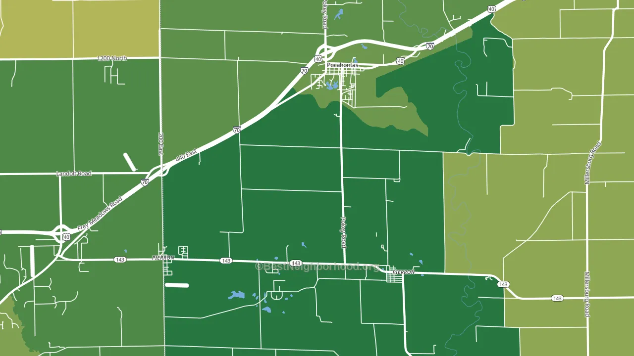 Pocahontas, IL block-group voter-turnout map