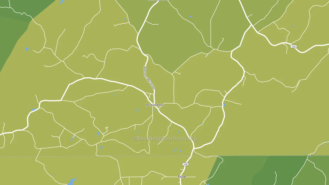 Pocahontas, PA block-group voter-turnout map