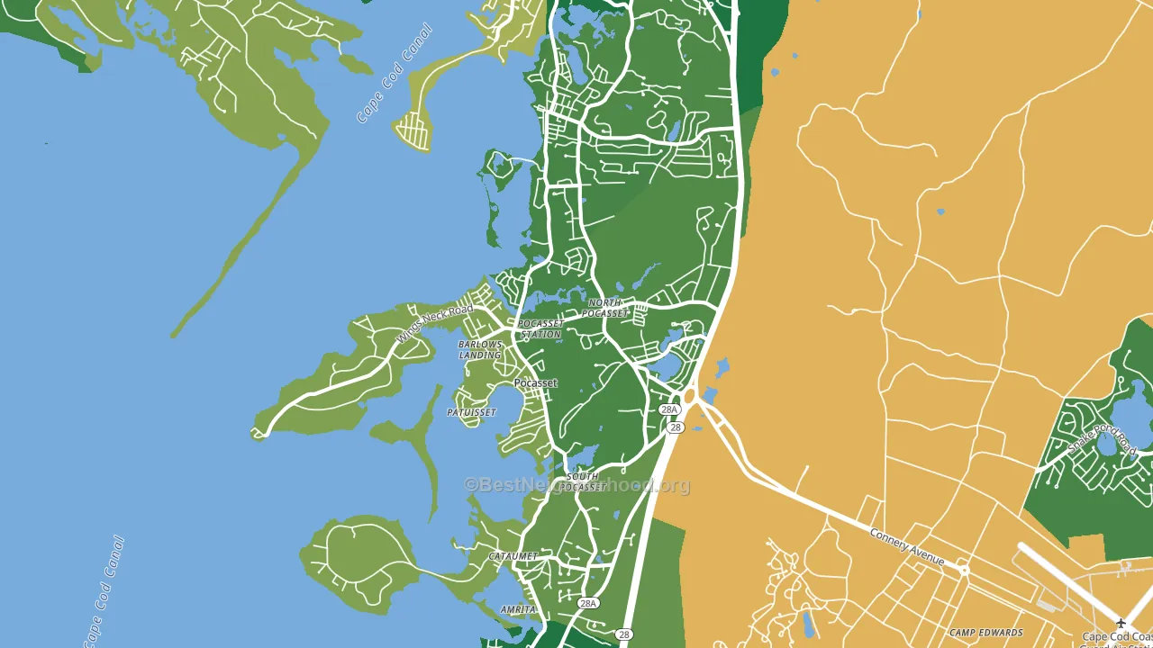 Pocasset, MA block-group voter-turnout map