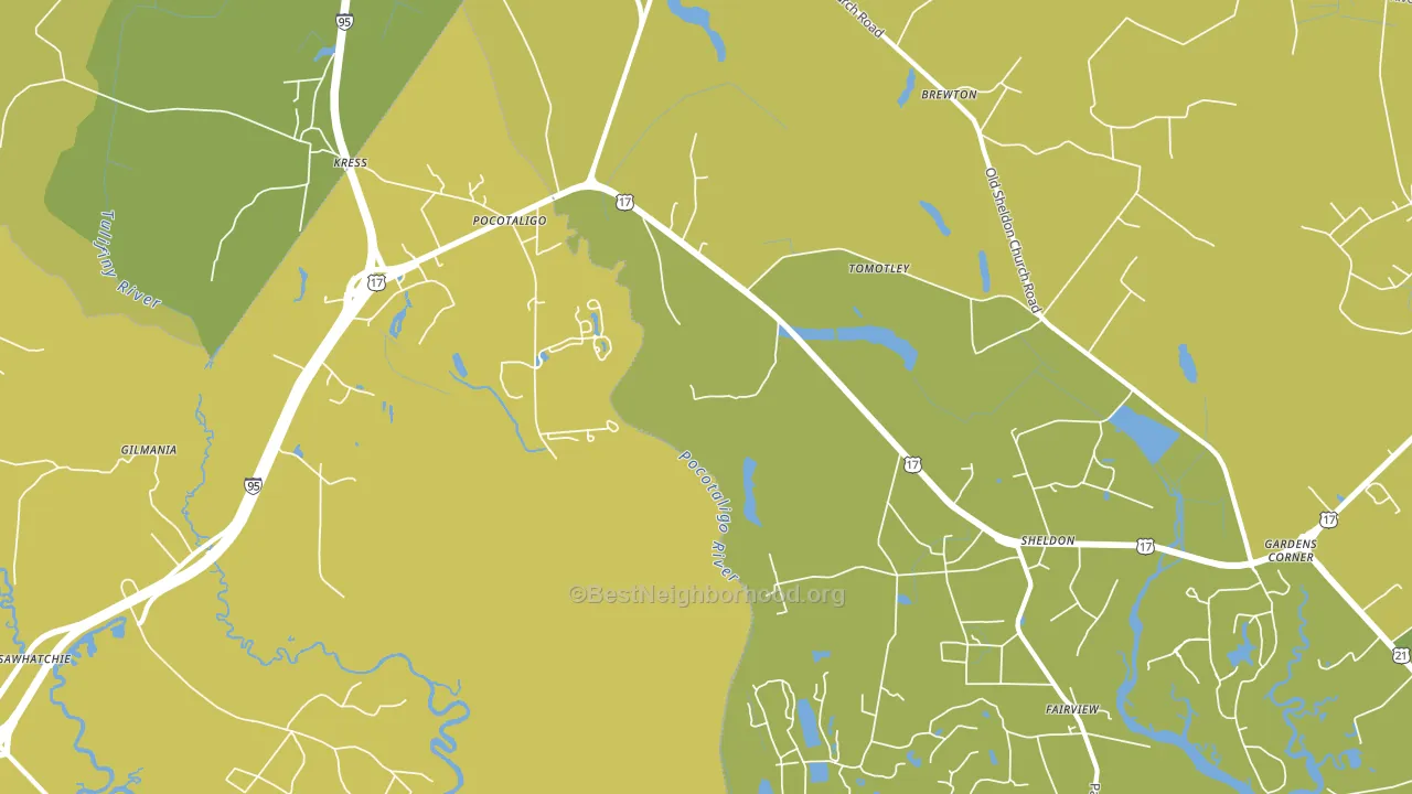 Pocataligo, SC block-group voter-turnout map
