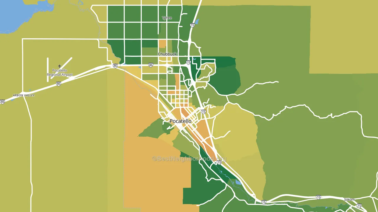 Pocatello, ID block-group voter-turnout map