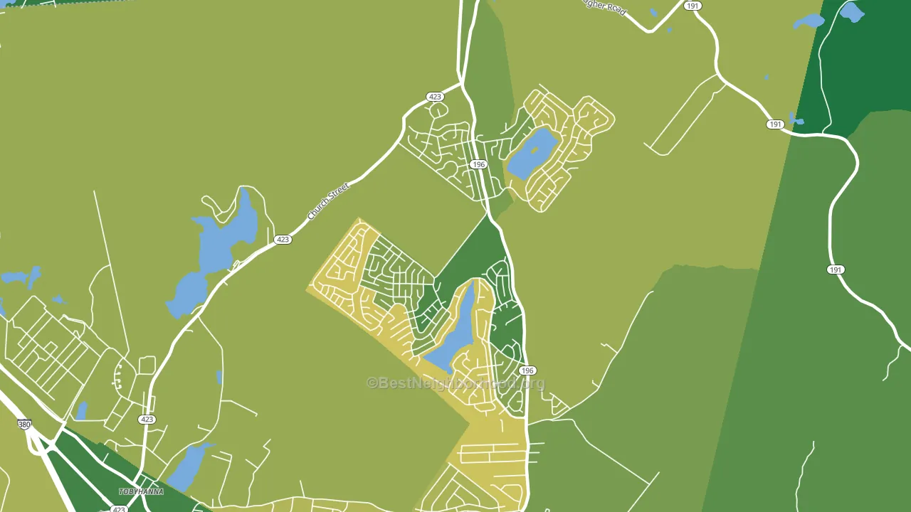 Pocono Country Place, Tobyhanna, PA block-group voter-turnout map