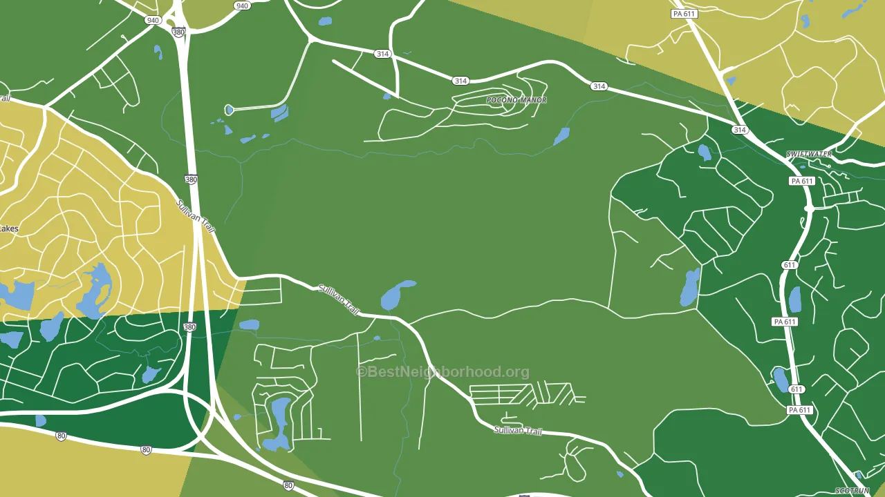 Pocono Manor, PA block-group voter-turnout map