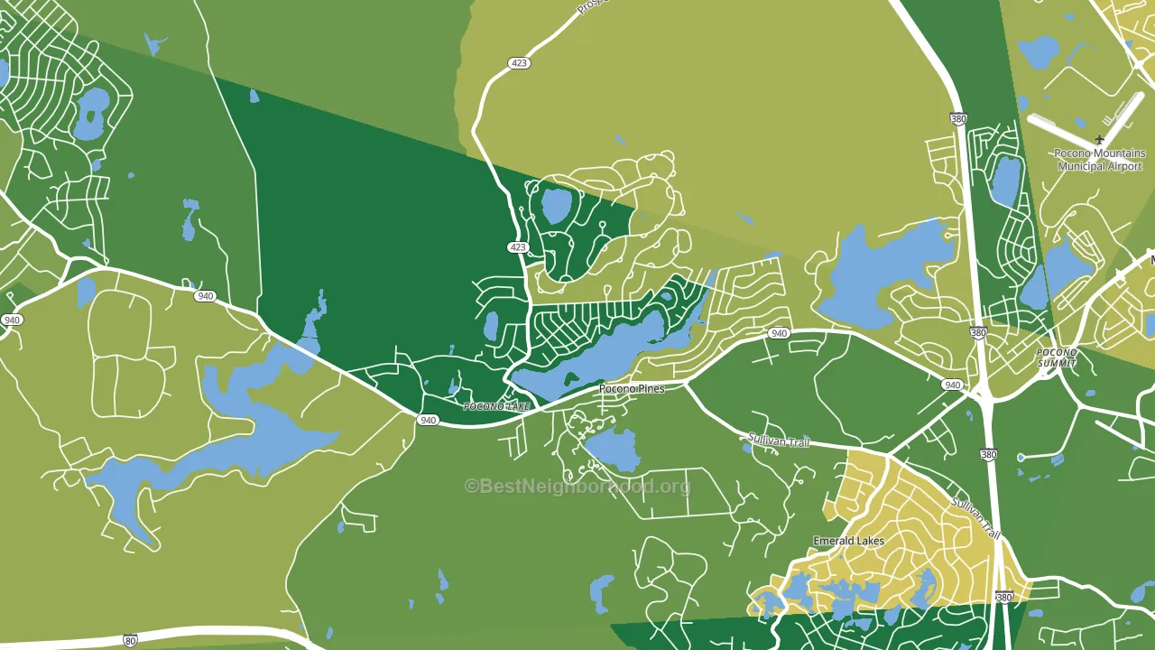 Pocono Pines, PA block-group voter-turnout map