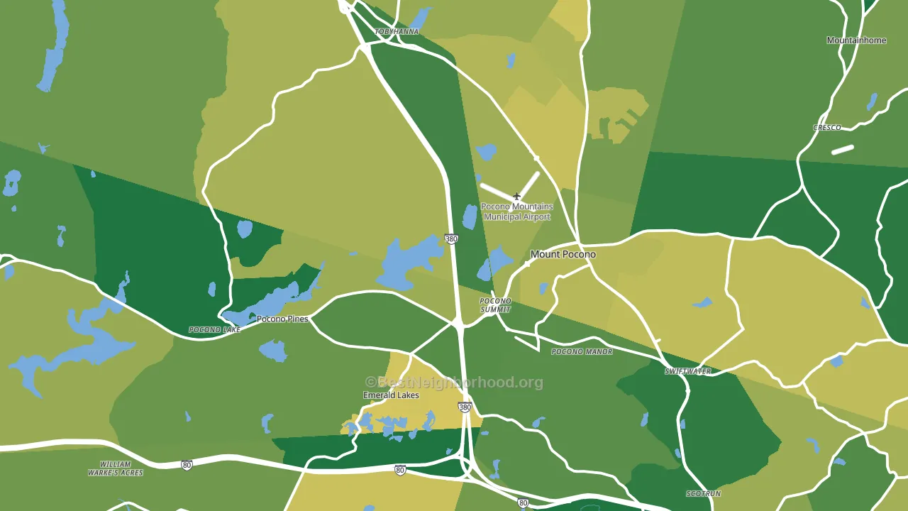 Pocono Summit, PA block-group voter-turnout map
