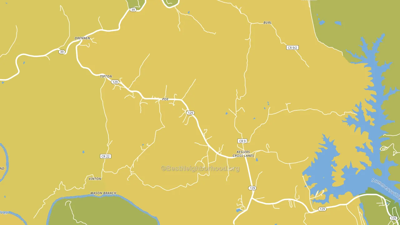 Poe, WV block-group voter-turnout map