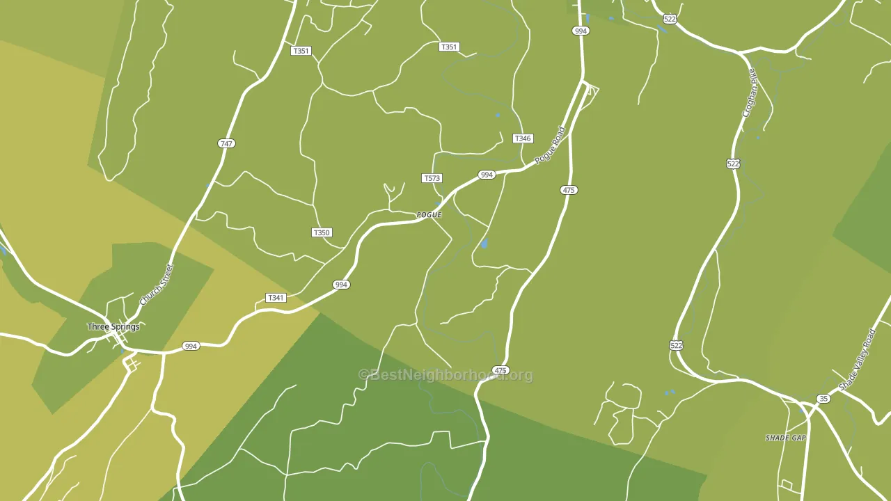 Pogue, PA block-group voter-turnout map