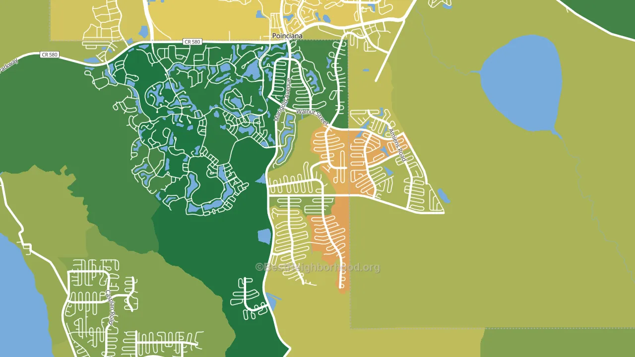 Poinciana-Village 3, Poinciana, FL block-group voter-turnout map