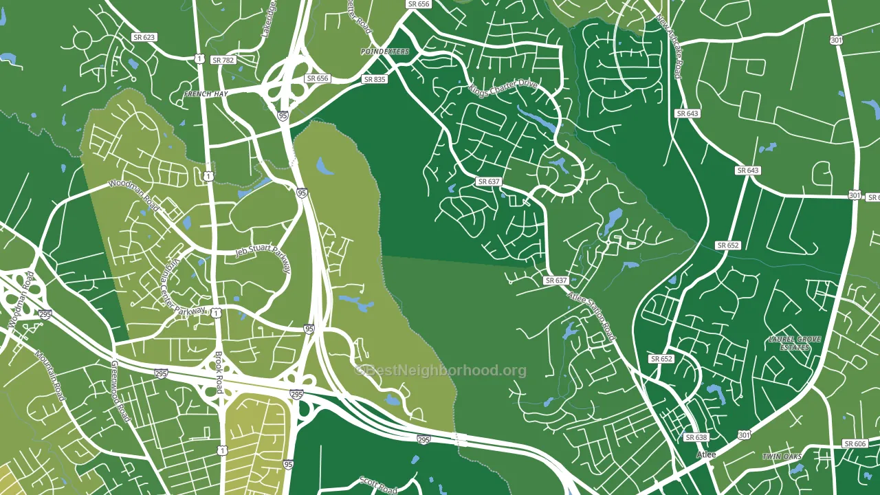 Poindexters, VA block-group voter-turnout map