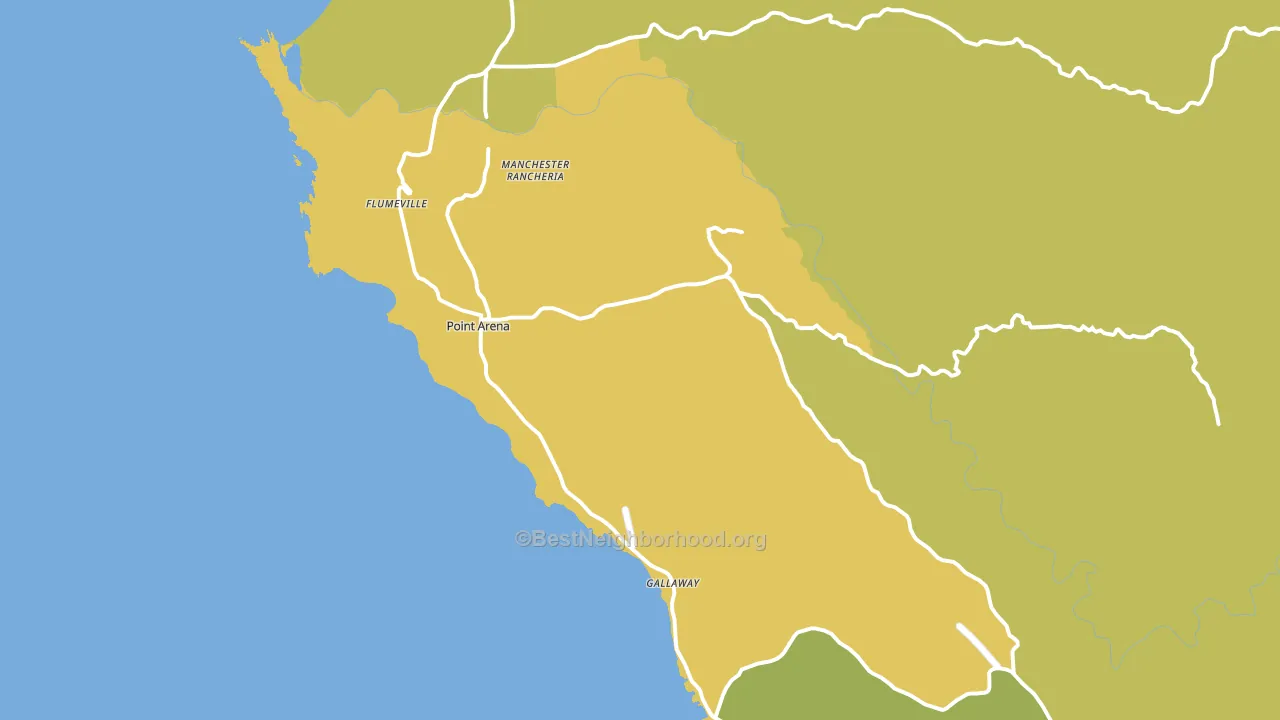 Point Arena, CA block-group voter-turnout map