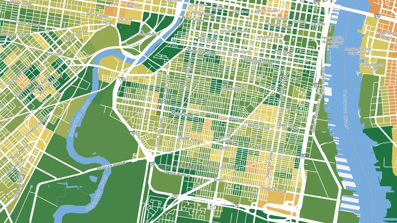 Point Breeze-Philadelphia, Philadelphia, PA block-group voter-turnout map