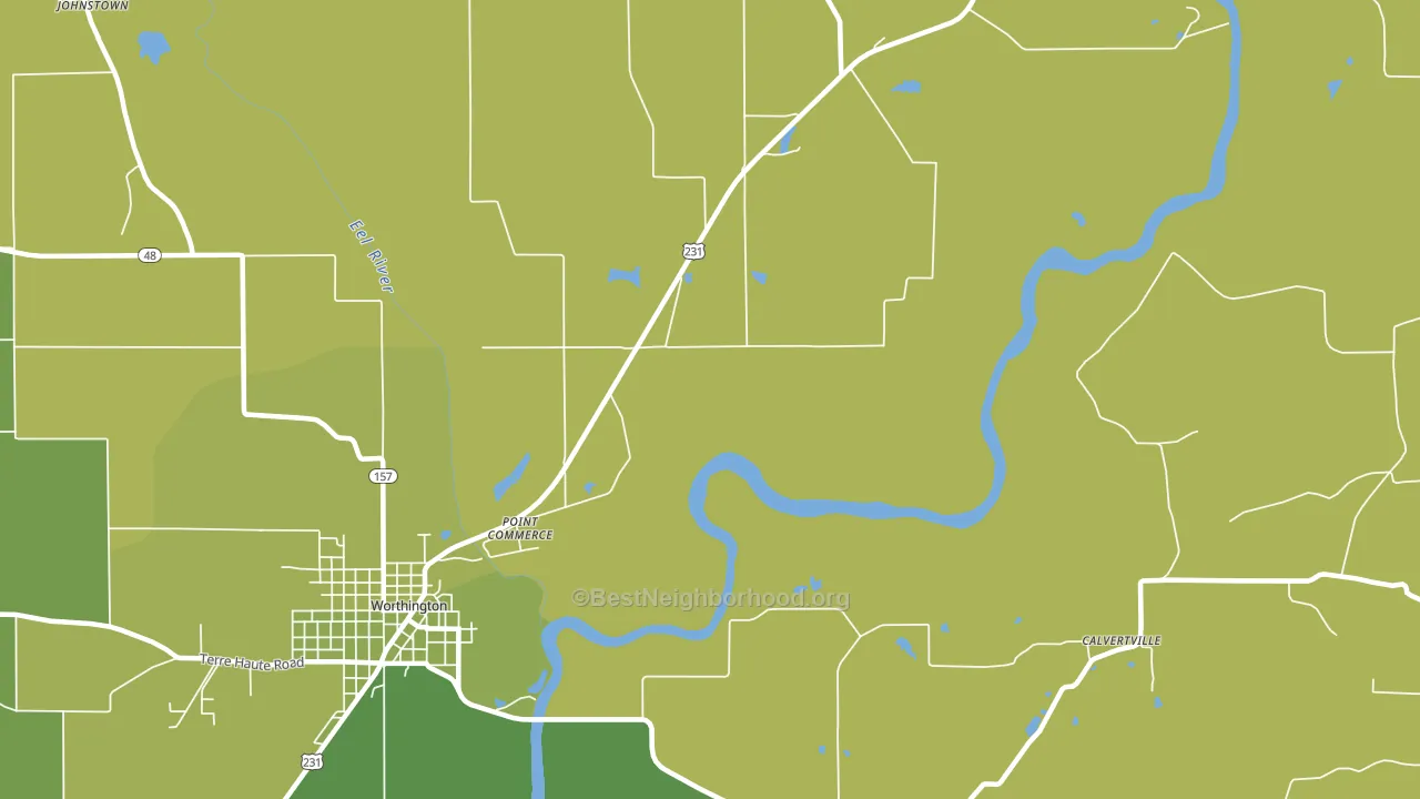 Point Commerce, IN block-group voter-turnout map