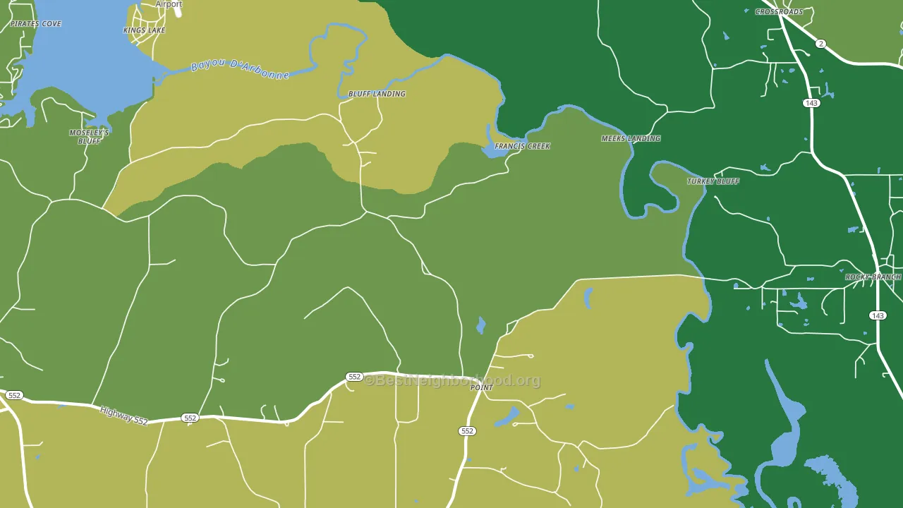 Point, LA block-group voter-turnout map