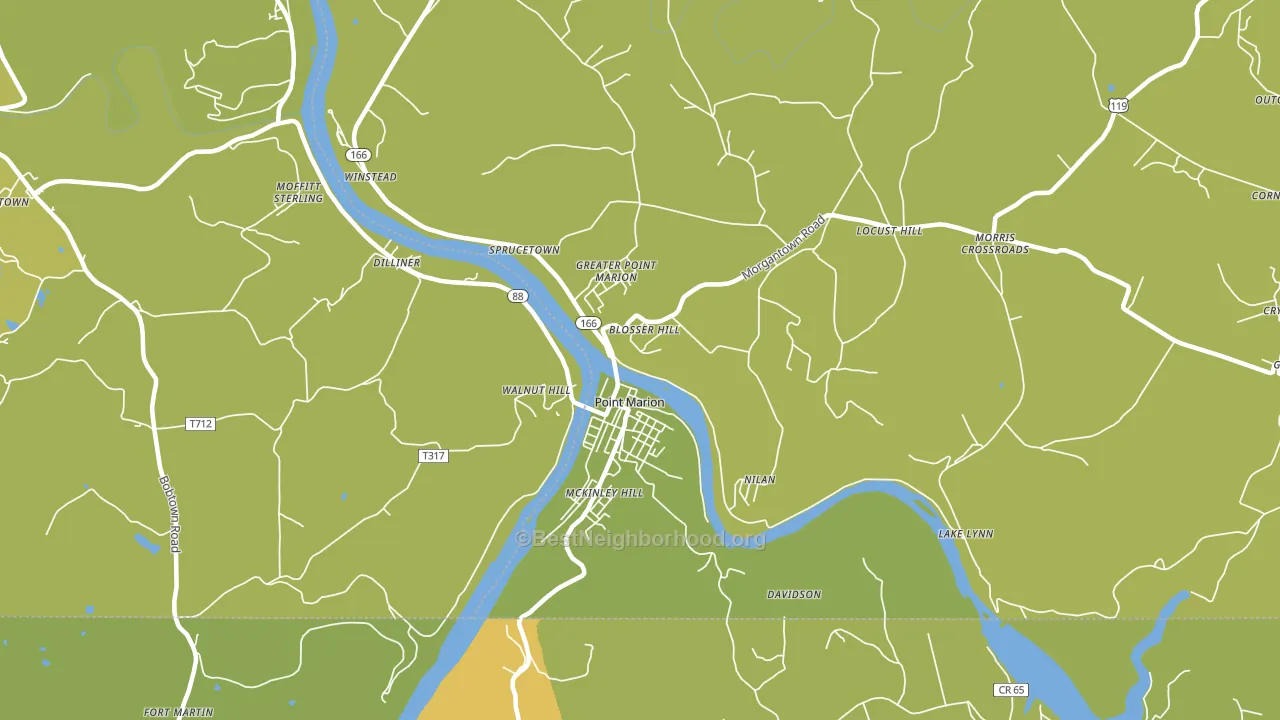 Point Marion, PA block-group voter-turnout map