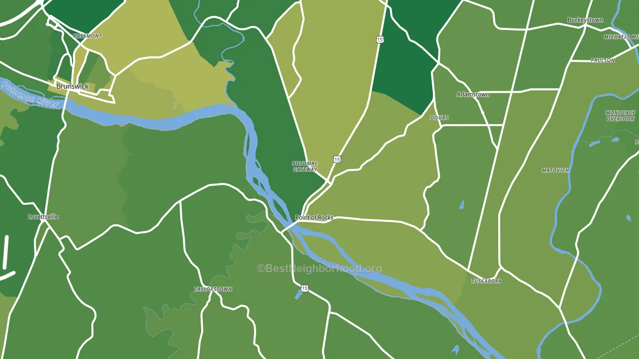 Point Of Rocks, MD block-group voter-turnout map