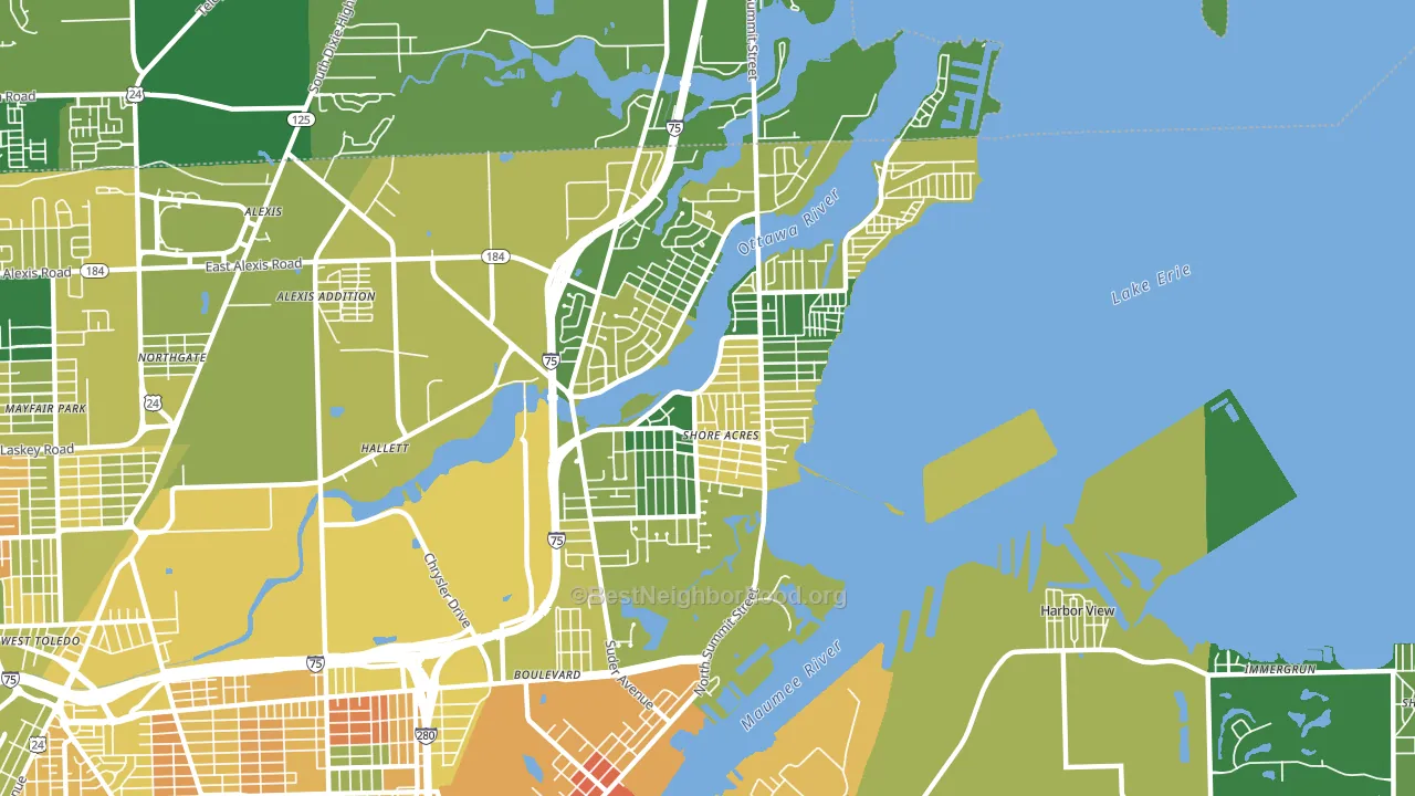 Point Place, Toledo, OH block-group voter-turnout map