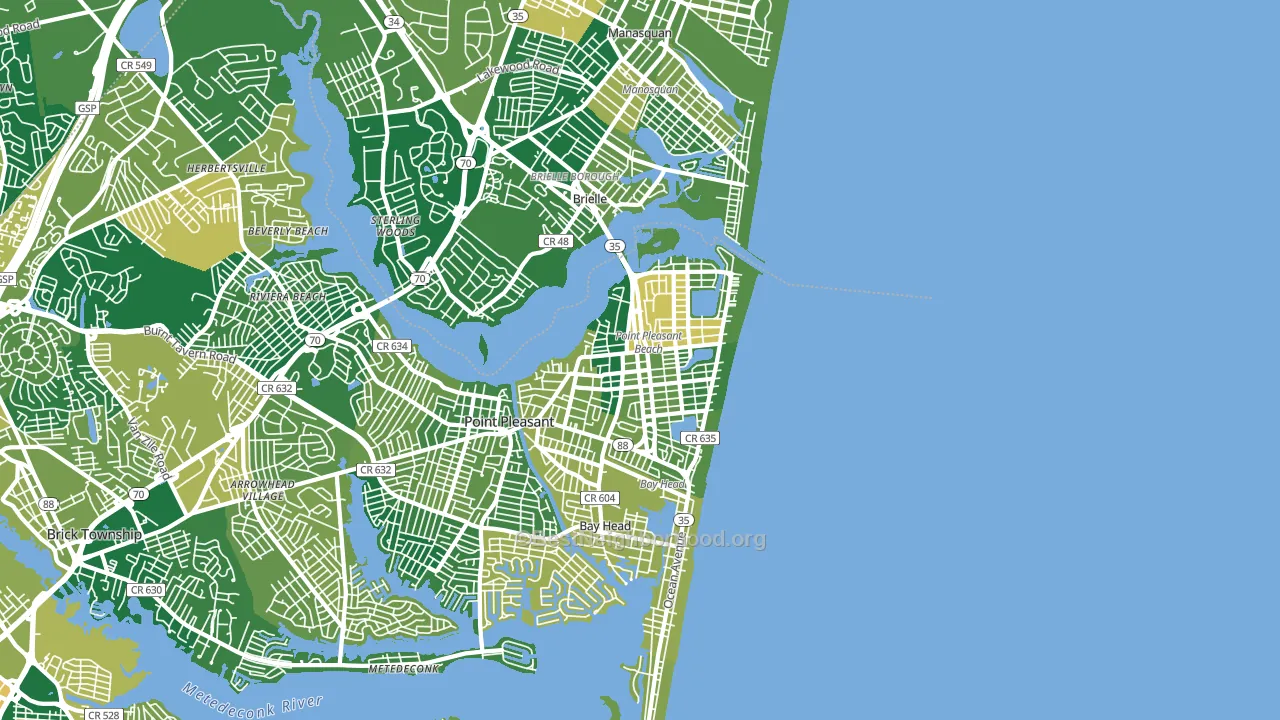 Point Pleasant Beach, NJ block-group voter-turnout map