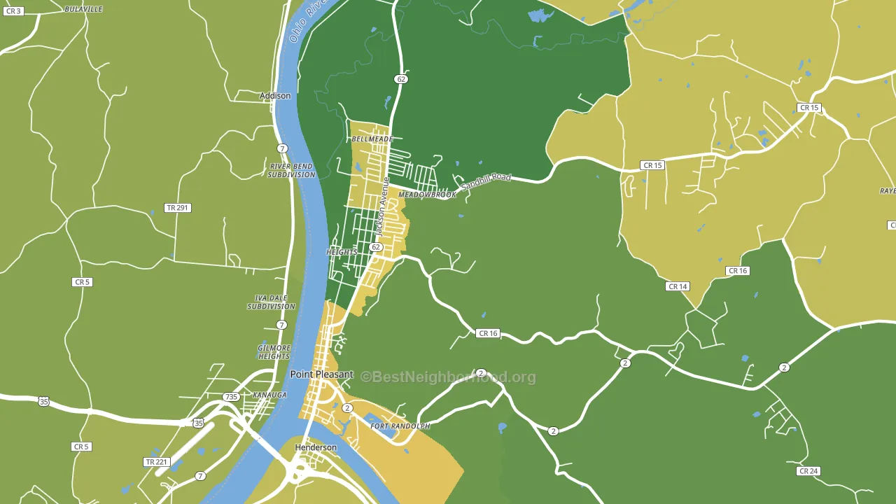 Point Pleasant, WV block-group voter-turnout map