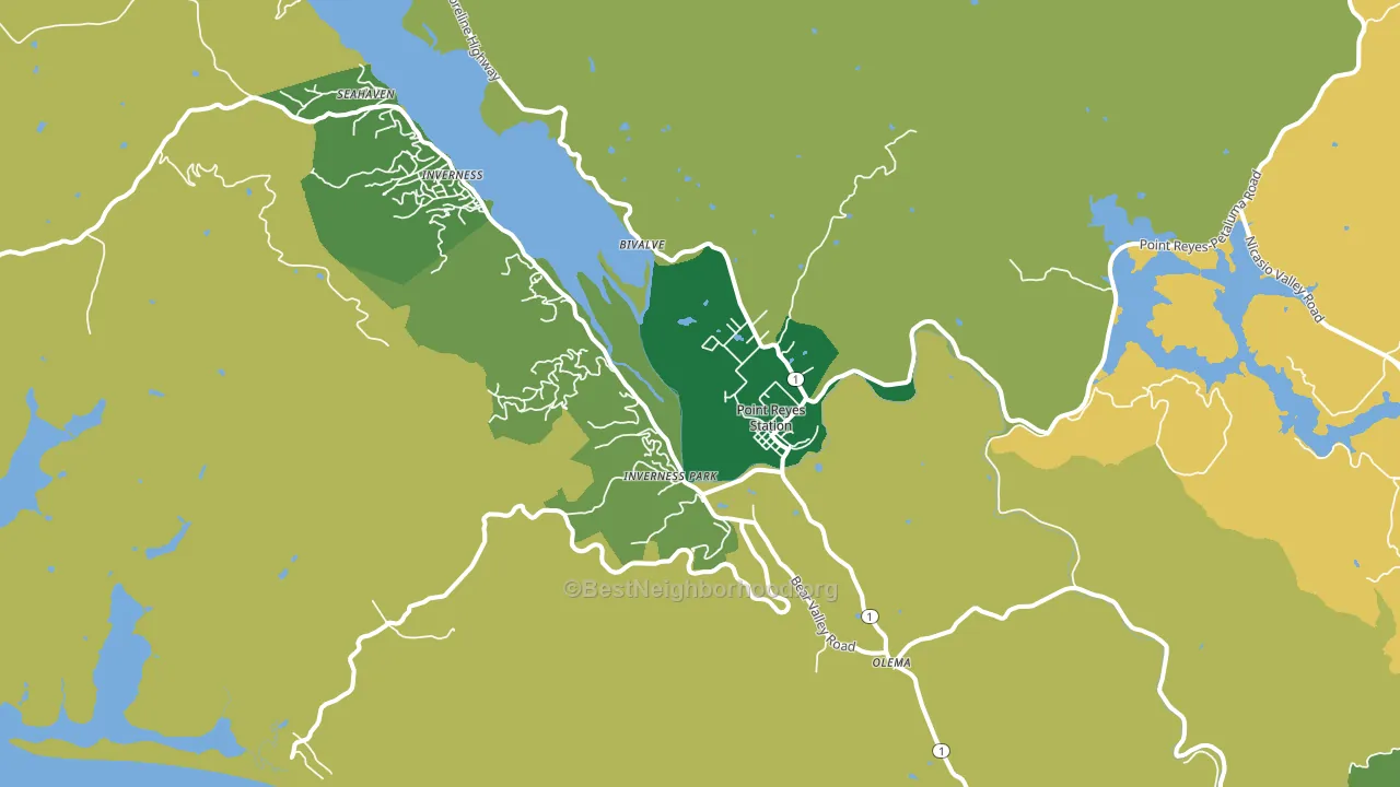 Point Reyes Station, CA block-group voter-turnout map