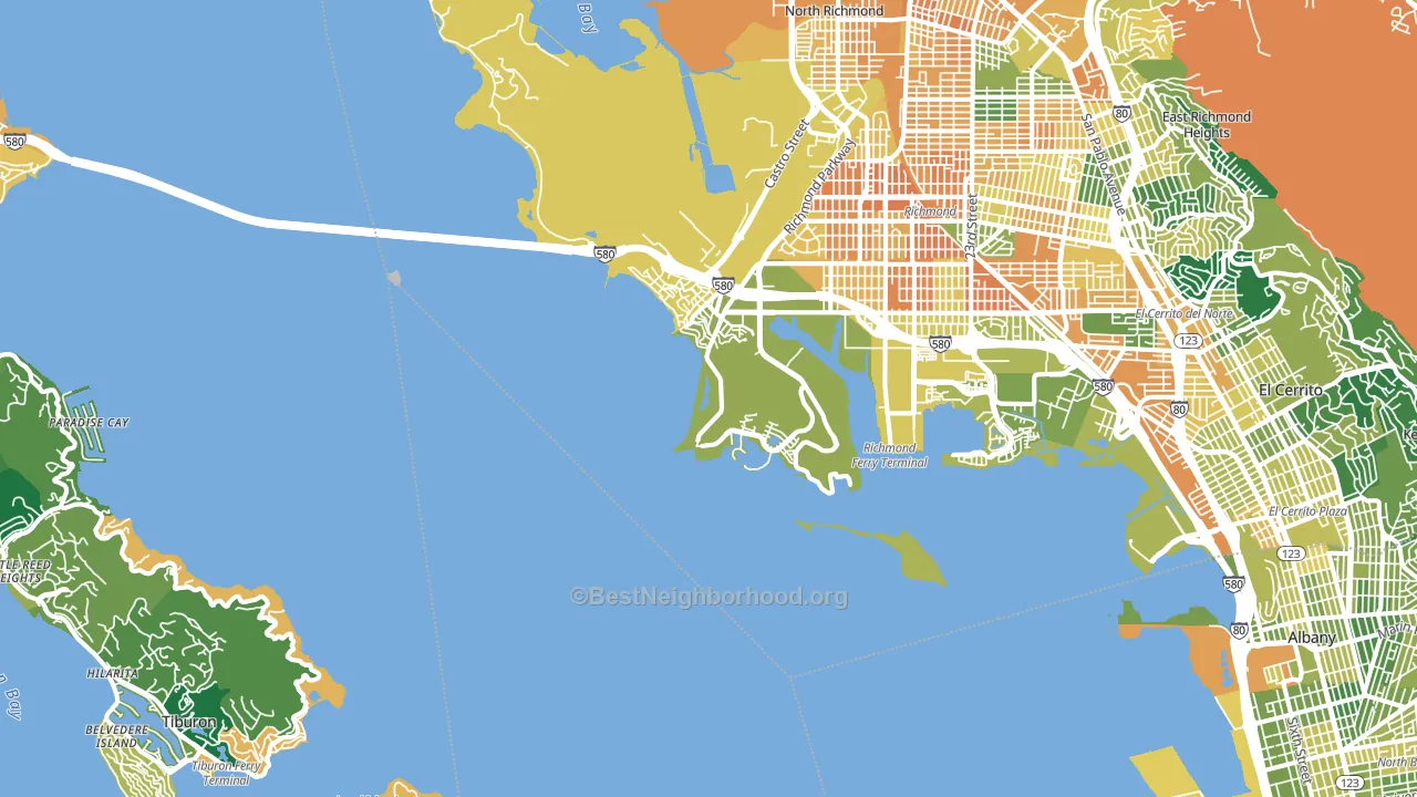 Point Richmond, Richmond, CA block-group voter-turnout map