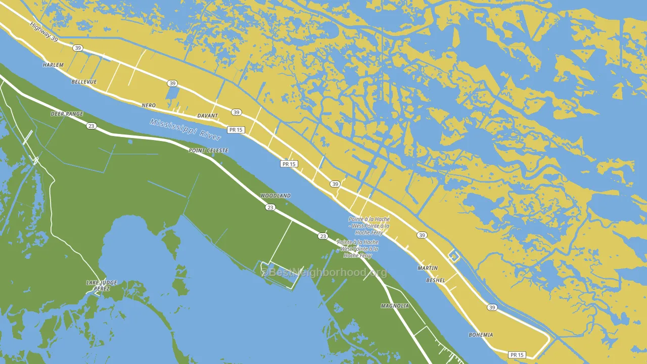 Pointe a la Hache, LA block-group voter-turnout map