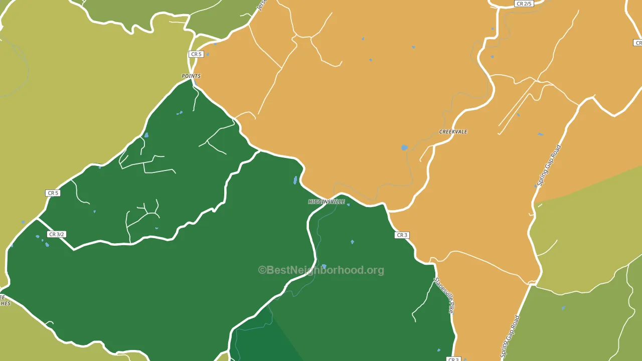 Points, WV block-group voter-turnout map