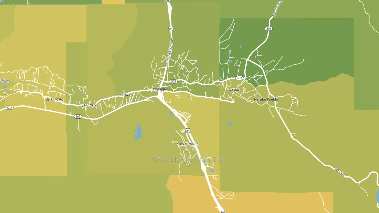 Pojoaque, NM block-group voter-turnout map