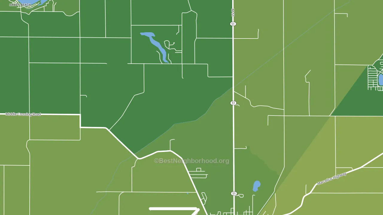Pokagon, MI block-group voter-turnout map