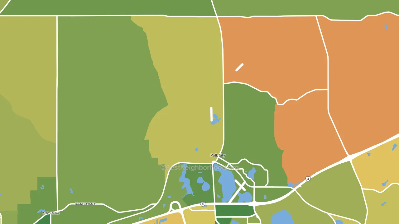 Polk City, FL block-group voter-turnout map