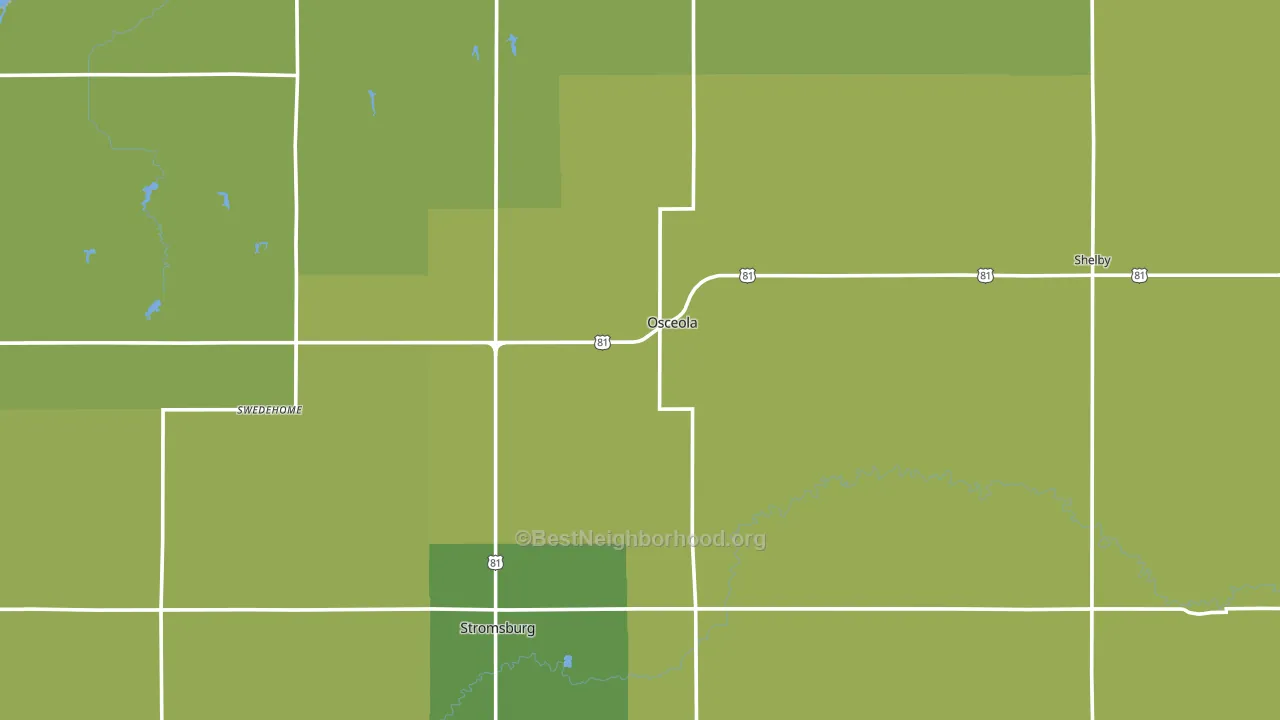 Polk County, NE block-group voter-turnout map